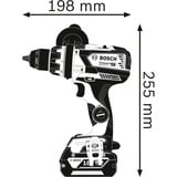 Bosch GSR 18V-110 C 2100 Giri/min Senza chiave 1,8 kg Nero, Blu, Trapano avvitatore blu/Nero, Trapano con impugnatura a pistola, Senza chiave, Nero, Blu, 1,3 cm, 2100 Giri/min, 1,5 mm