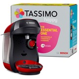 Bosch TAS1003 macchina per caffè Automatica Macchina per caffè a capsule 0,7 L, Macchina a capsula Nero/Rosso, Macchina per caffè a capsule, 0,7 L, Capsule caffè, 1400 W, Nero, Rosso