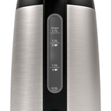 Bosch TWK3P420 Bollitore DesignLine 1.7 l Inox accaio/Nero, 1,7 L, 2400 W, Nero, Acciaio inox, Acciaio inox, Indicatore del livello dell'acqua, Arresto di sicurezza contro il surriscaldamento