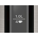 Bosch TWK3P420 Bollitore DesignLine 1.7 l Inox accaio/Nero, 1,7 L, 2400 W, Nero, Acciaio inox, Acciaio inox, Indicatore del livello dell'acqua, Arresto di sicurezza contro il surriscaldamento