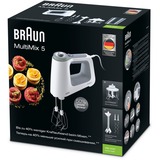 Braun MultiMix 5 HM 5137 Sbattitore manuale 750 W Grigio, Bianco, Mixer manuale bianco/grigio, Sbattitore manuale, Grigio, Bianco, Sbattitura, Impasto, Miscelatura, Pulsanti, Manopola, 0,5 L, Acciaio inox