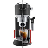 DeLonghi Dedica Style Dedica EC685.BK Macchina da Caffè Manuale Espresso e Cappuccino, Compatibile con Polvere o Cialde E.S.E., Spegnimento Automatico, Serbatoio Estraibile 1.1L, 1450W, 15bar, Nero, Macchina per espresso Nero/argento lucido, Compatibile con Polvere o Cialde E.S.E., Spegnimento Automatico, Serbatoio Estraibile 1.1L, 1450W, 15bar, Nero, Macchina per espresso, 1,1 L, Cialde caffè, Caffè macinato, 1300 W, Nero, Argento