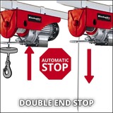 EINHELL TC-EH 250 500 W 12 m 125 kg, Argano rosso, Fune di sollevamento a filo, 12 m, 125 kg, 250 kg, 11,5 m, 5,7 m