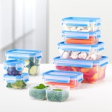 Emsa 508544 recipiente per cibo Rettangolare Scatola 2,3 L Trasparente 6 pz, Casella trasparente/Blu, Scatola, Rettangolare, 2,3 L, Trasparente, Polipropilene (PP), Elastomero Termoplastico (TPE), Germania