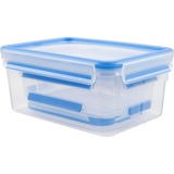 Emsa 508566 recipiente per cibo Rettangolare Set Trasparente 3 pz, Casella trasparente/Blu, Set, Rettangolare, Trasparente, Elastomero Termoplastico (TPE), Germania, 167 mm