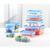 Emsa 508566 recipiente per cibo Rettangolare Set Trasparente 3 pz, Casella trasparente/Blu, Set, Rettangolare, Trasparente, Elastomero Termoplastico (TPE), Germania, 167 mm