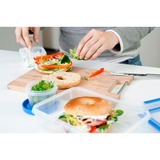 Emsa 508566 recipiente per cibo Rettangolare Set Trasparente 3 pz, Casella trasparente/Blu, Set, Rettangolare, Trasparente, Elastomero Termoplastico (TPE), Germania, 167 mm