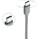 Nevox 1480 cavo USB 2 m USB 3.2 Gen 2 (3.1 Gen 2) USB A USB C Grigio grigio, 2 m, USB A, USB C, USB 3.2 Gen 2 (3.1 Gen 2), Maschio/Maschio, Grigio