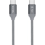 Nevox 1653 cavo USB 1 m USB 2.0 USB C Grigio, Argento grigio, 1 m, USB C, USB C, USB 2.0, 480 Mbit/s, Grigio, Argento