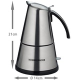 Rommelsbacher EKO 366/E Manuale Boccale per moca elettrico, Macchina per espresso accaio, Boccale per moca elettrico, 365 W, Acciaio inossidabile