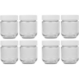 Rommelsbacher JG8 recipiente Rotondo Trasparente, Bianco, Vetro trasparente/Bianco, 65 mm, 65 mm, 90 mm, 1,1 kg, 8 pz