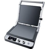 Steba FG 120 Griglie di contatto, Come contattare con grill argento, Nero, Acciaio inossidabile, Acciaio inossidabile, Da tavolo, 27 x 24 mm, LED, 370 mm