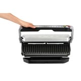 Tefal GC724D Griglia di contatto, Come contattare con grill acciaio inox satinato/Nero, Nero, Metallico, Da tavolo, Pulsanti, Piastra, 400 x 200 mm, Coperchio incernieriato