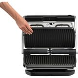 Tefal GC724D Griglia di contatto, Come contattare con grill acciaio inox satinato/Nero, Nero, Metallico, Da tavolo, Pulsanti, Piastra, 400 x 200 mm, Coperchio incernieriato