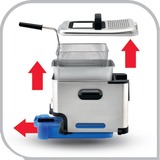Tefal Oleoclean Pro Inox & Design FR8040 Singolo 3,5 L 2300 W Nero, Acciaio inox, Friggitrice accaio/Nero, 3,5 L, 1,2 kg, Singolo, Nero, Acciaio inox, 2300 W, 348 mm