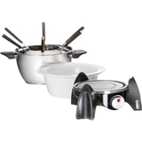 Unold 48615 fondue, gourmet & wok 800 L 6 persona(e), Fonduta accaio/Nero, 6 persona(e), 800 L, Nero, Acciaio inox, Bianco, Rotondo, Acciaio inox, Manopola