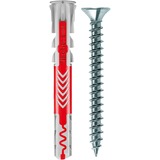 fischer Dübel DUOPOWER 6x50 S LD, Tassello grigio chiaro/Rosso