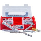 fischer FIXtainer 306 150 pezzo(i) Kit di viti e tasselli a muro, Tassello grigio chiaro/Rosso, Kit di viti e tasselli a muro, Cemento, Grigio, 150 pezzo(i), Scatola