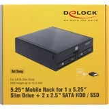 DeLOCK 47230 box per lettore ottico 13,3 cm (5.25") SATA III Nero, Telaio di montaggio Nero, 13,3 cm (5.25"), SATA III, Nero, Alluminio, 146,2 mm, 149,7 mm