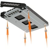 Icy Dock MB411SPO-B pannello drive bay Nero, Inquadramento Nero, 2.5", SATA, Serial Attached SCSI (SAS), Nero, Metallo, 6 Gbit/s, HDD, SSD