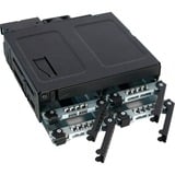 Icy Dock MB604SPO-B pannello drive bay Nero, Inquadramento Nero, Nero, Metallo, 9.5,12.7 mm, 1 ventola(e), 4 cm, 12 Gbit/s