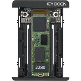 Icy Dock MB705M2P-B contenitore di unità di archiviazione Box esterno SSD Nero M.2, Convertitore Nero, Box esterno SSD, M.2, M.2, 32 Gbit/s, Nero