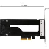 Icy Dock MB840M2P-B scheda di interfaccia e adattatore Interno M.2, Telaio di montaggio Nero/Argento, PCIe, M.2, PCIe 3.0, Nero, Argento, Passivo, 32 Gbit/s