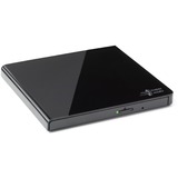 Hitachi-LG Data Storage Slim Portable DVD-Writer lettore di disco ottico DVD±RW Nero, masterizzatore DVD esterno Nero, Nero, Vassoio, Desktop/Notebook, DVD±RW, USB 2.0, 60000 h, Vendita al dettaglio
