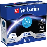 Verbatim 43834 disco vergine Blu-Ray BDXL 100 GB 5 pz, Dischi Blu-ray 100 GB, BDXL, Portagioielli, 5 pz