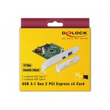 DeLOCK 90299 scheda di interfaccia e adattatore Interno USB 3.2 Gen 1 (3.1 Gen 1), Controller USB PCIe, USB 3.2 Gen 1 (3.1 Gen 1), PCIe 3.0, Cina, Asmedia ASM3142, 10 Gbit/s