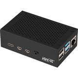 Joy-IT Custodia in alluminio per Raspberry Pi 4 B, Housing Nero