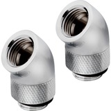 Corsair CX-9055001-WW parte e accessorio del sistema di raffreddamento del computer Guarnizione, Connessione cromo, Guarnizione, Ottone, Cromo, 1/4", 45°, Liquido