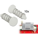 DeLOCK rivetto Rivetto a pressione, Montaggio bianco, Rivetto a pressione, Plastica, Bianco, Elettronica, Testa piatta, 6,3 mm