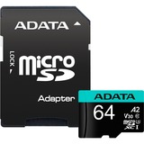 ADATA Premier Pro 64 GB MicroSDXC UHS-I Classe 10, Scheda di memoria 64 GB, MicroSDXC, Classe 10, UHS-I, 100 MB/s, 80 MB/s