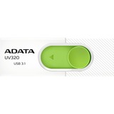 ADATA UV320 unità flash USB 32 GB USB tipo A 3.2 Gen 1 (3.1 Gen 1) Verde, Bianco, Chiavetta USB bianco/Verde, 32 GB, USB tipo A, 3.2 Gen 1 (3.1 Gen 1), Lamina di scorrimento, 7,9 g, Verde, Bianco