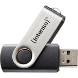 Intenso Basic Line unità flash USB 32 GB USB tipo A 2.0 Nero, Argento, Chiavetta USB argento/Nero, 32 GB, USB tipo A, 2.0, 28 MB/s, Girevole, Nero, Argento