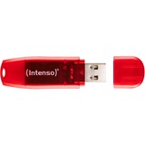 Intenso Rainbow Line unità flash USB 128 GB USB tipo A 2.0 Rosso, Trasparente, Chiavetta USB rosso, 128 GB, USB tipo A, 2.0, 28 MB/s, Cuffia, Rosso, Trasparente