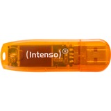 Intenso Rainbow Line unità flash USB 64 GB USB tipo A 2.0 Arancione, Chiavetta USB arancione , 64 GB, USB tipo A, 2.0, 28 MB/s, Cuffia, Arancione