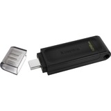 Kingston DataTraveler 128GB USB-C 3.2 Gen 1 70, Chiavetta USB Nero, 128 GB, USB tipo-C, 3.2 Gen 1 (3.1 Gen 1), Cuffia, 7 g, Nero