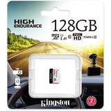 Kingston High Endurance 128 GB MicroSD UHS-I Classe 10, Scheda di memoria bianco/Nero, 128 GB, MicroSD, Classe 10, UHS-I, 95 MB/s, 45 MB/s
