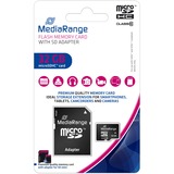 MediaRange 32GB microSDHC Classe 10, Scheda di memoria Nero, 32 GB, MicroSDHC, Classe 10, 45 MB/s, 15 MB/s, Nero