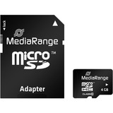 MediaRange 4 GB microSDHC, Scheda di memoria Nero