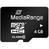 MediaRange 4 GB microSDHC, Scheda di memoria Nero