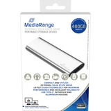 MediaRange MR1102 unità esterna a stato solido 480 GB Argento, Disco a stato solido argento, 480 GB, M.2, USB tipo-C, 3.2 Gen 2 (3.1 Gen 2), 450 MB/s, Argento