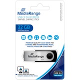MediaRange MR911 unità flash USB 32 GB USB Type-A / Micro-USB 2.0 Nero, Argento, Chiavetta USB Nero/Argento, 32 GB, USB Type-A / Micro-USB, 2.0, 13 MB/s, Girevole, Nero, Argento