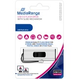 MediaRange MR917 unità flash USB 64 GB USB tipo A 3.2 Gen 1 (3.1 Gen 1) Nero, Argento, Chiavetta USB argento/Nero, 64 GB, USB tipo A, 3.2 Gen 1 (3.1 Gen 1), 80 MB/s, Lamina di scorrimento, Nero, Argento