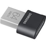 Samsung Flash Drive FIT Plus 64 GB, Chiavetta USB Nero, 64 GB, USB tipo A, 3.2 Gen 1 (3.1 Gen 1), 300 MB/s, Senza coperchio, Grigio, Argento