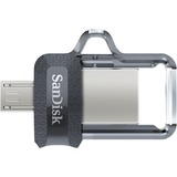 SanDisk Ultra Dual m3.0 unità flash USB 128 GB USB Type-A / Micro-USB 3.2 Gen 1 (3.1 Gen 1) Nero, Argento, Trasparente, Chiavetta USB 128 GB, USB Type-A / Micro-USB, 3.2 Gen 1 (3.1 Gen 1), Lamina di scorrimento, 5,2 g, Nero, Argento, Trasparente