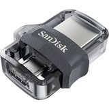 SanDisk Ultra Dual m3.0 unità flash USB 128 GB USB Type-A / Micro-USB 3.2 Gen 1 (3.1 Gen 1) Nero, Argento, Trasparente, Chiavetta USB 128 GB, USB Type-A / Micro-USB, 3.2 Gen 1 (3.1 Gen 1), Lamina di scorrimento, 5,2 g, Nero, Argento, Trasparente