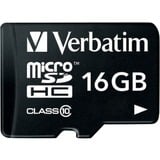 Verbatim Premium 16 GB MicroSDHC Classe 10, Scheda di memoria Nero, 16 GB, MicroSDHC, Classe 10, 80 MB/s, 10 MB/s, Nero